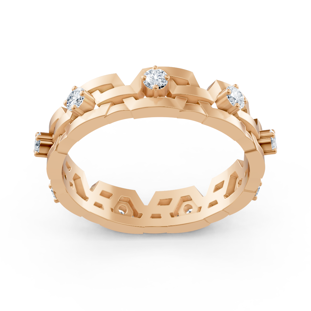 Ring mit Diamant & Labordiamanten in 14K Roségold | Rosy – hochwertiger Schmuck von Rosy Lab Diamonds