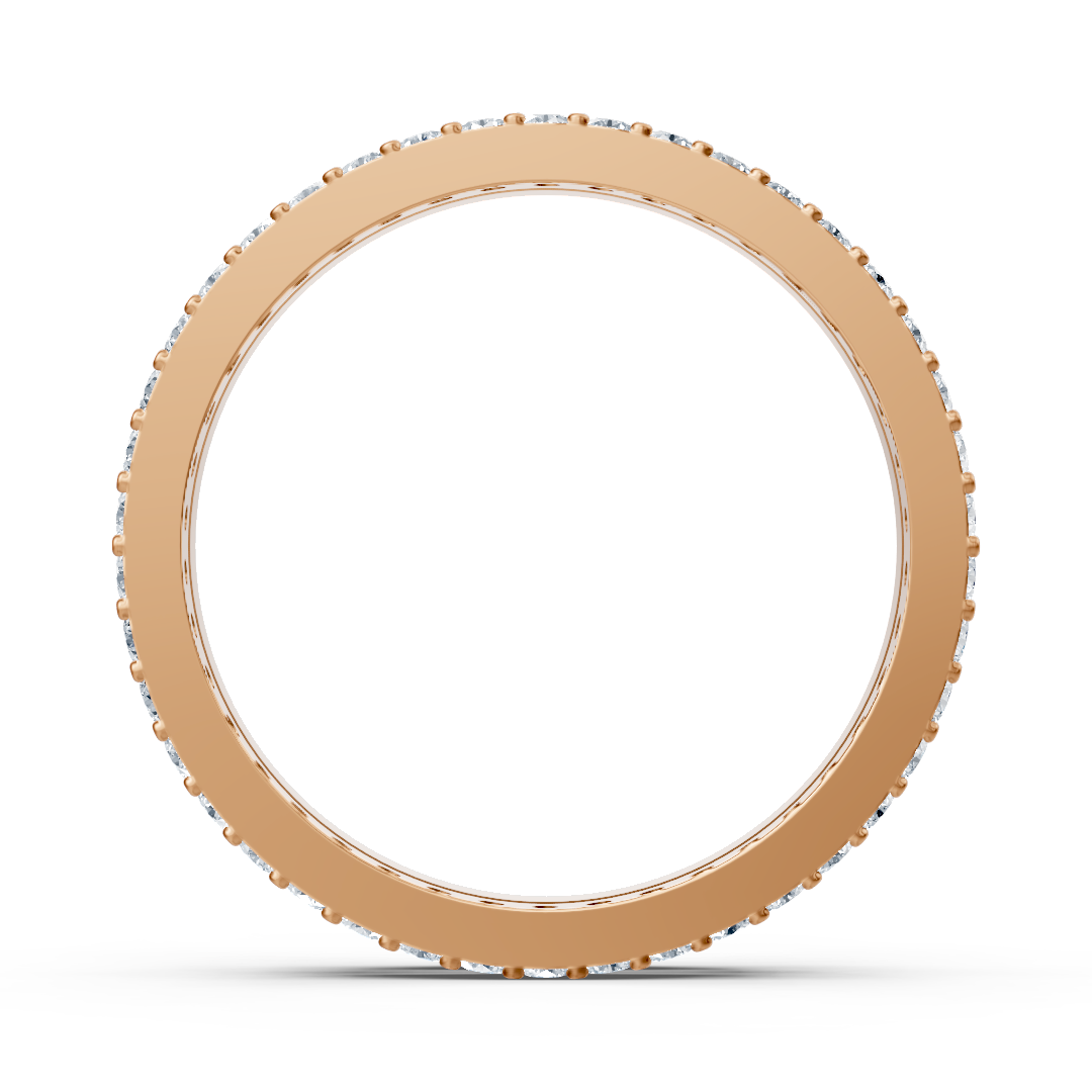Délicueuse bague en or rose avec 42 diamants de laboratoire en Taille Brillant Rond – des Bijoux haut de gamme de Rosy Lab Diamonds