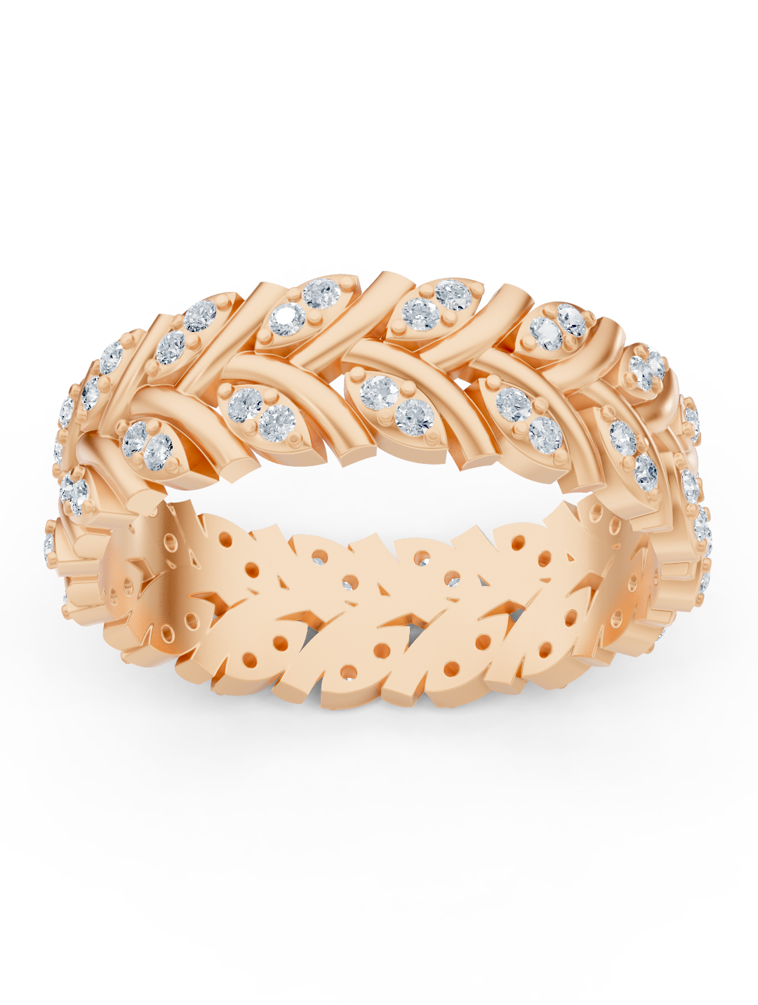 Ring mit Diamant & Labordiamanten in 14K Roségold | Rosy – hochwertiger Schmuck von Rosy Lab Diamonds