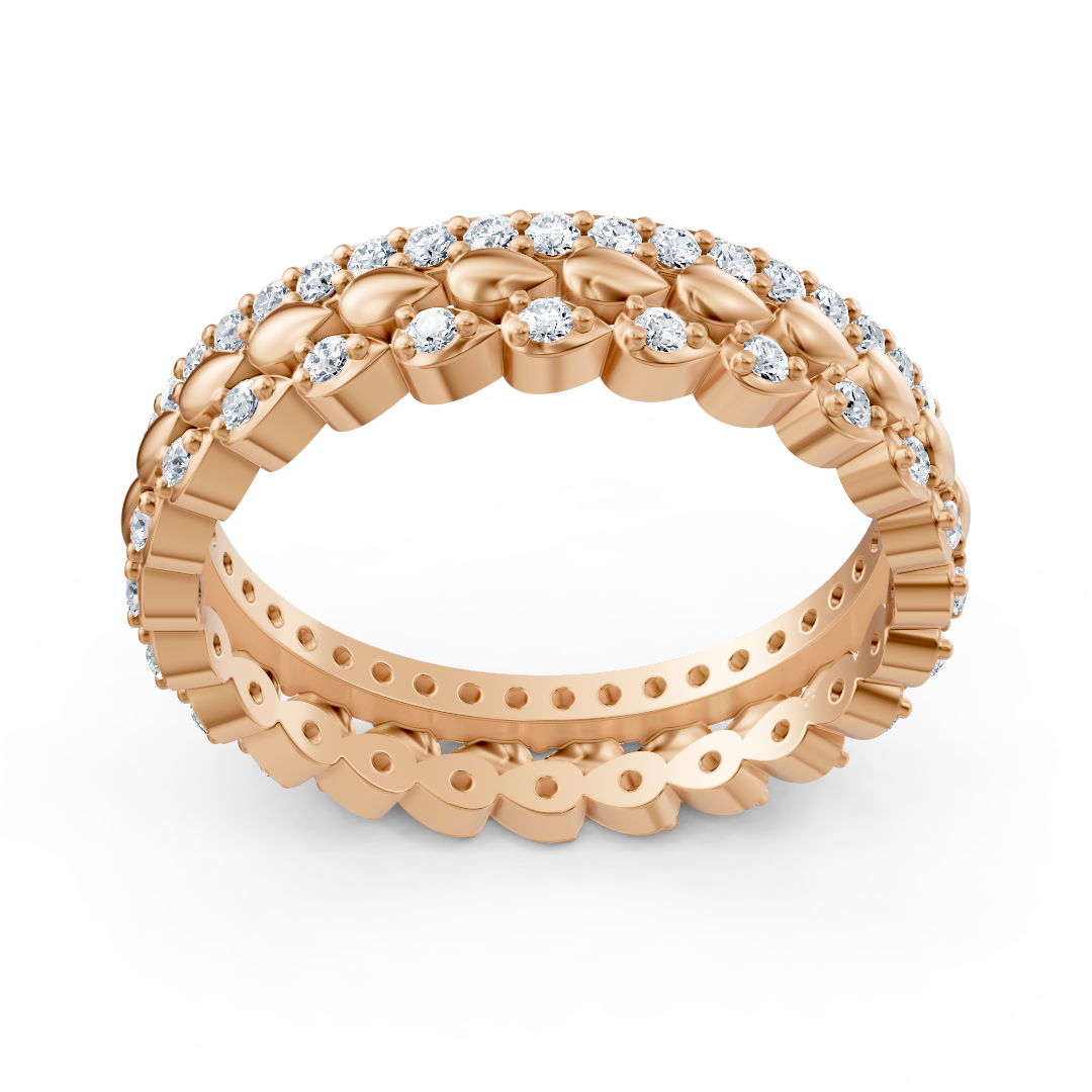Verspielter Eternity-Ring mit runden Diamanten in Roségold – 0,67 Karat