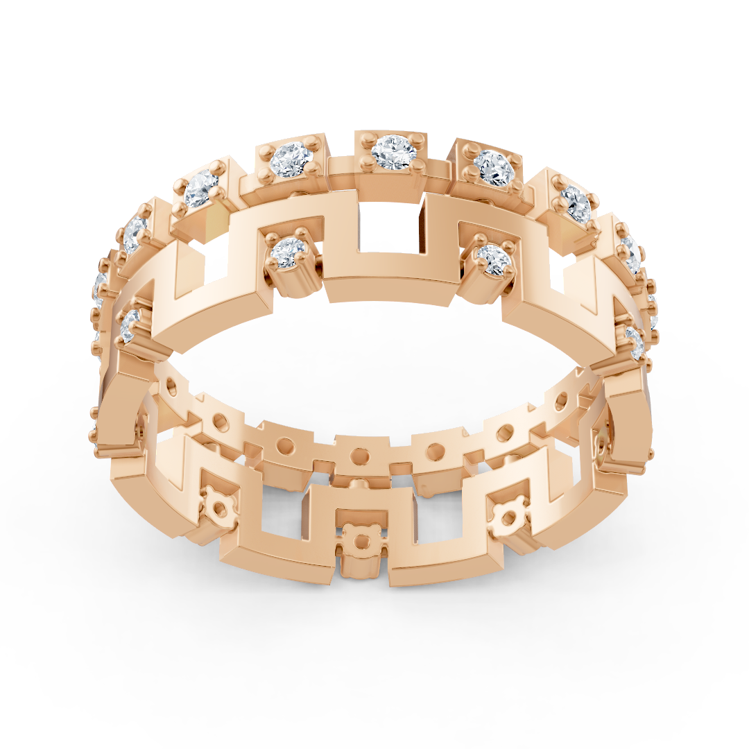 Ring mit Diamant & Labordiamanten in 14K Roségold | Rosy – hochwertiger Schmuck von Rosy Lab Diamonds