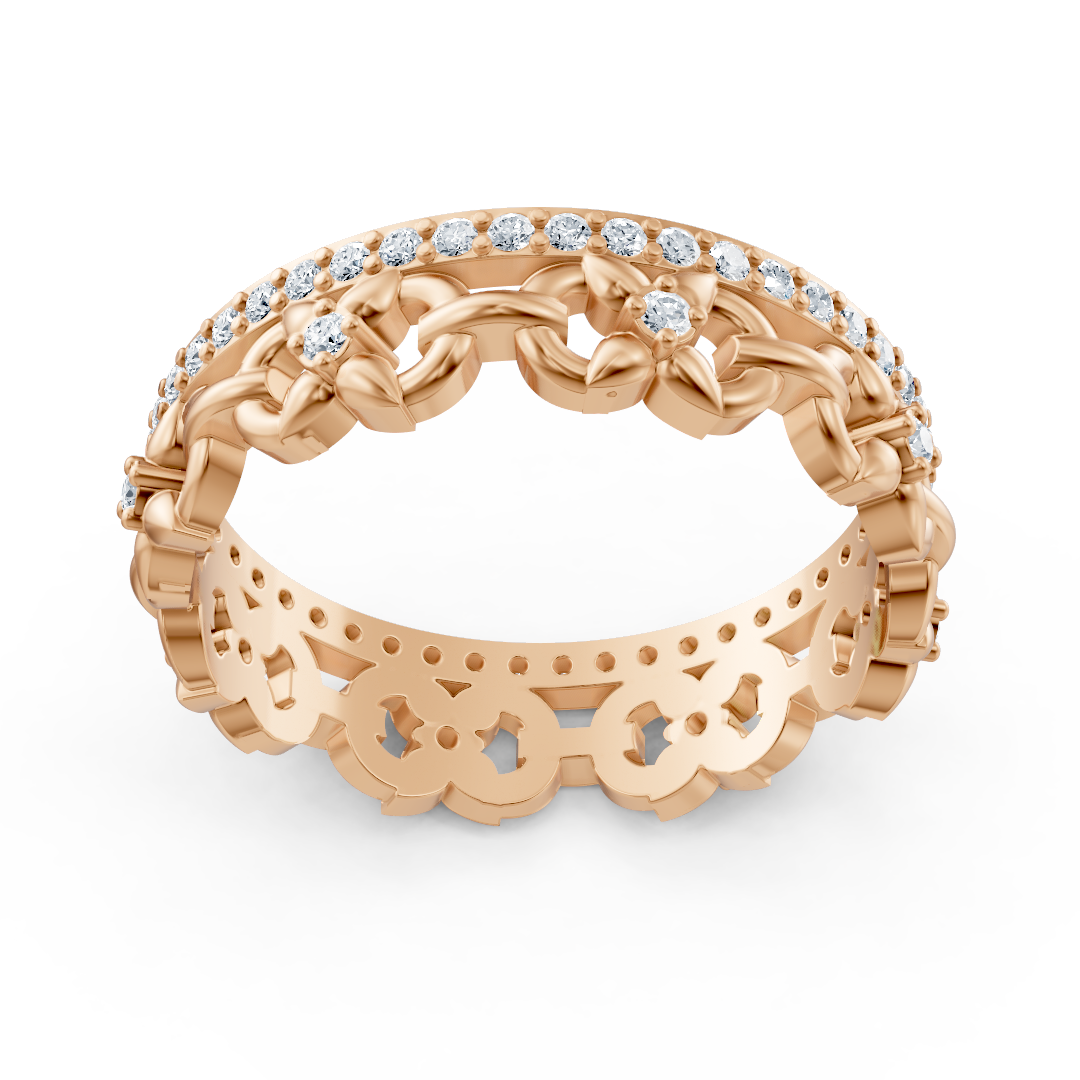 Braided Diamond Ring in Rose Gold - 0.508 Carat - High-Quality Jewelry by Rosy Lab Diamonds