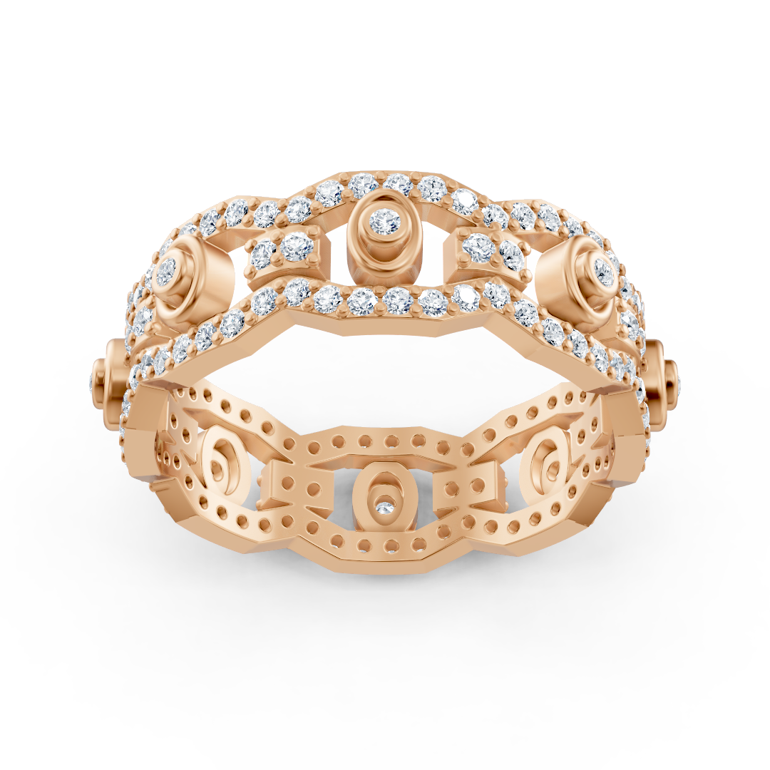 Funkelnder Diamant-Ring in Roségold mit dreifacher Fassung - 0,83 Karat - hochwertiger Schmuck von Rosy Lab Diamonds