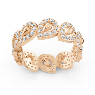Tränenförmiger Diamantring aus 14K Roségold mit Labordiamanten