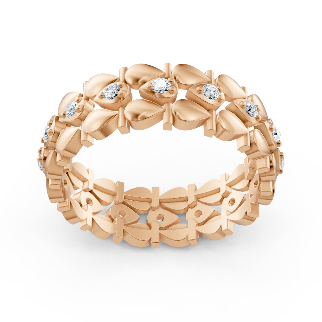 Floral Diamond Ring in 14K Rose Gold - high-quality Jewelry from Rosy Lab Diamonds