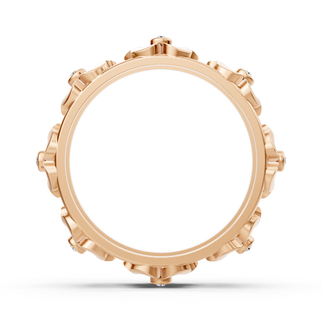Rose gold ring with floral details and lab-grown diamonds - high-quality Jewelry from Rosy Lab Diamonds