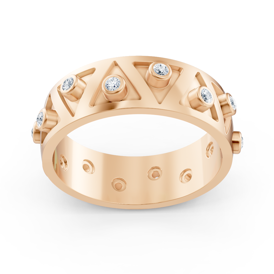 Ring mit Diamant & Labordiamanten in 14K Roségold | Rosy – hochwertiger Schmuck von Rosy Lab Diamonds