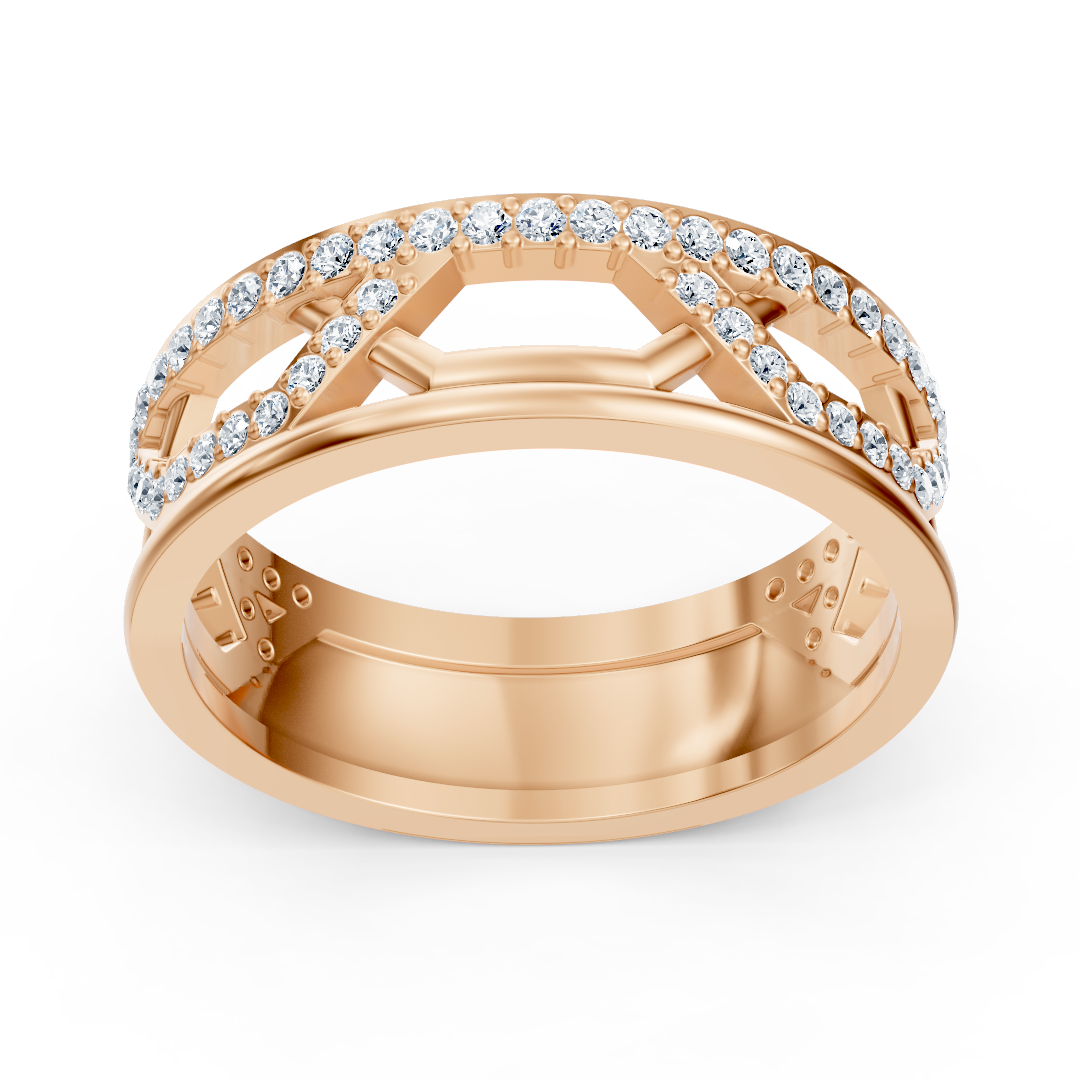 Rose gold statement ring with lab diamonds