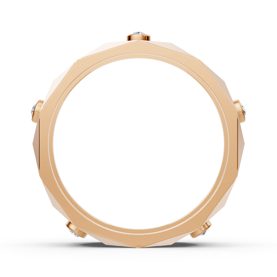 Facettierter Roségoldring mit Labordiamanten - hochwertiger Schmuck von Rosy Lab Diamonds