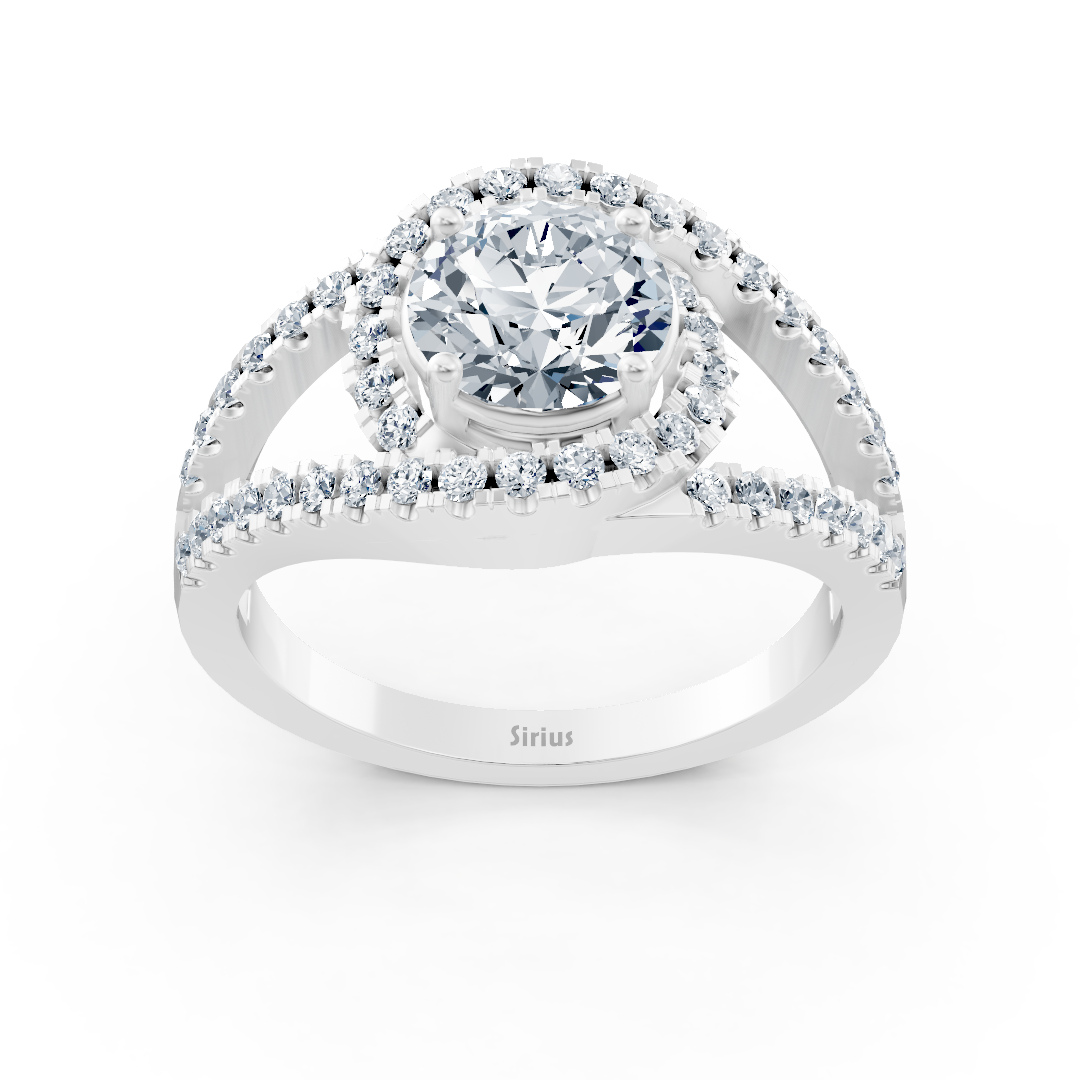 خاتم ألماس فاخر من ذهب أبيض عيار 14 قيراطًا - مجوهرات عالية الجودة من Rosy Lab Diamonds