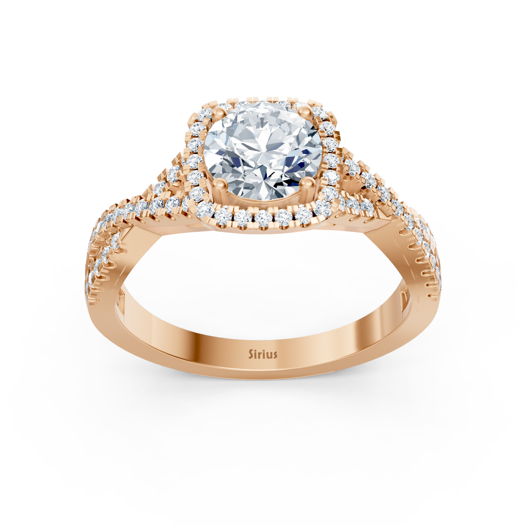 Ring mit Diamant & Labordiamanten in 14K Roségold | Rosy – hochwertiger Schmuck von Rosy Lab Diamonds