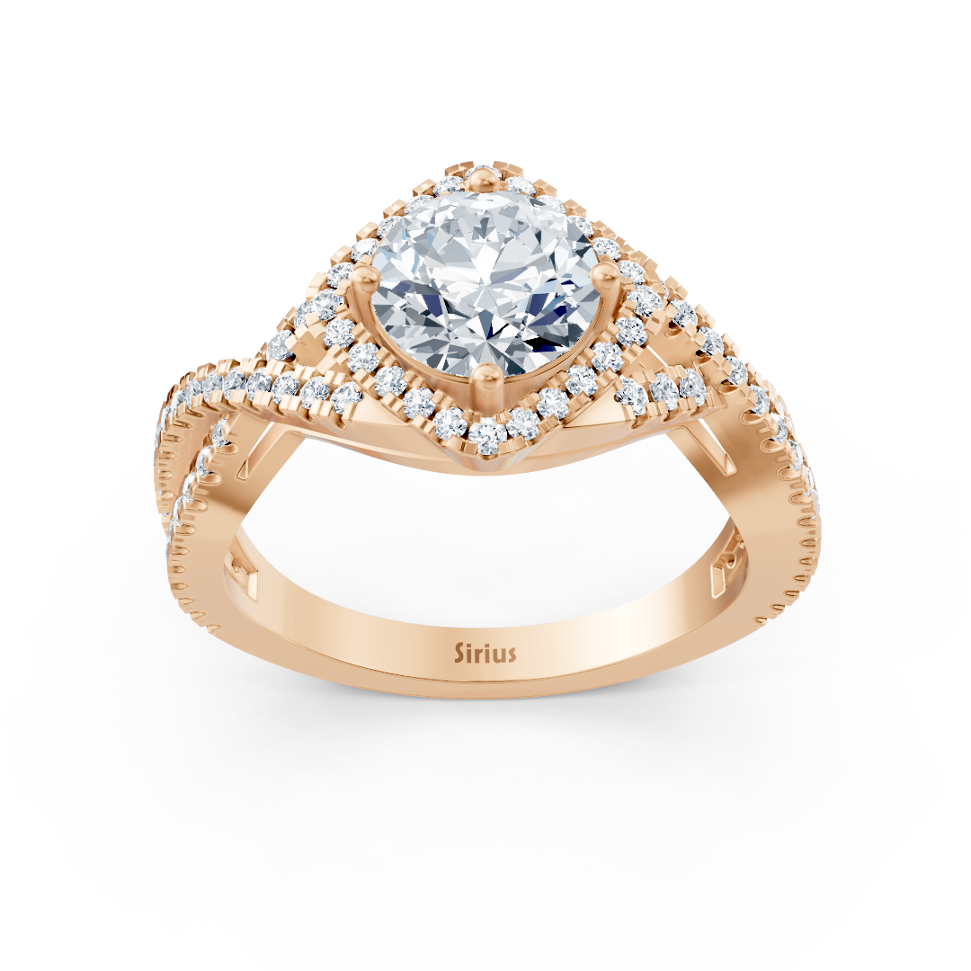 Weißtopas-Ring mit Labordiamanten in 14K Roségold | Rosy – hochwertiger Schmuck von Rosy Lab Diamonds