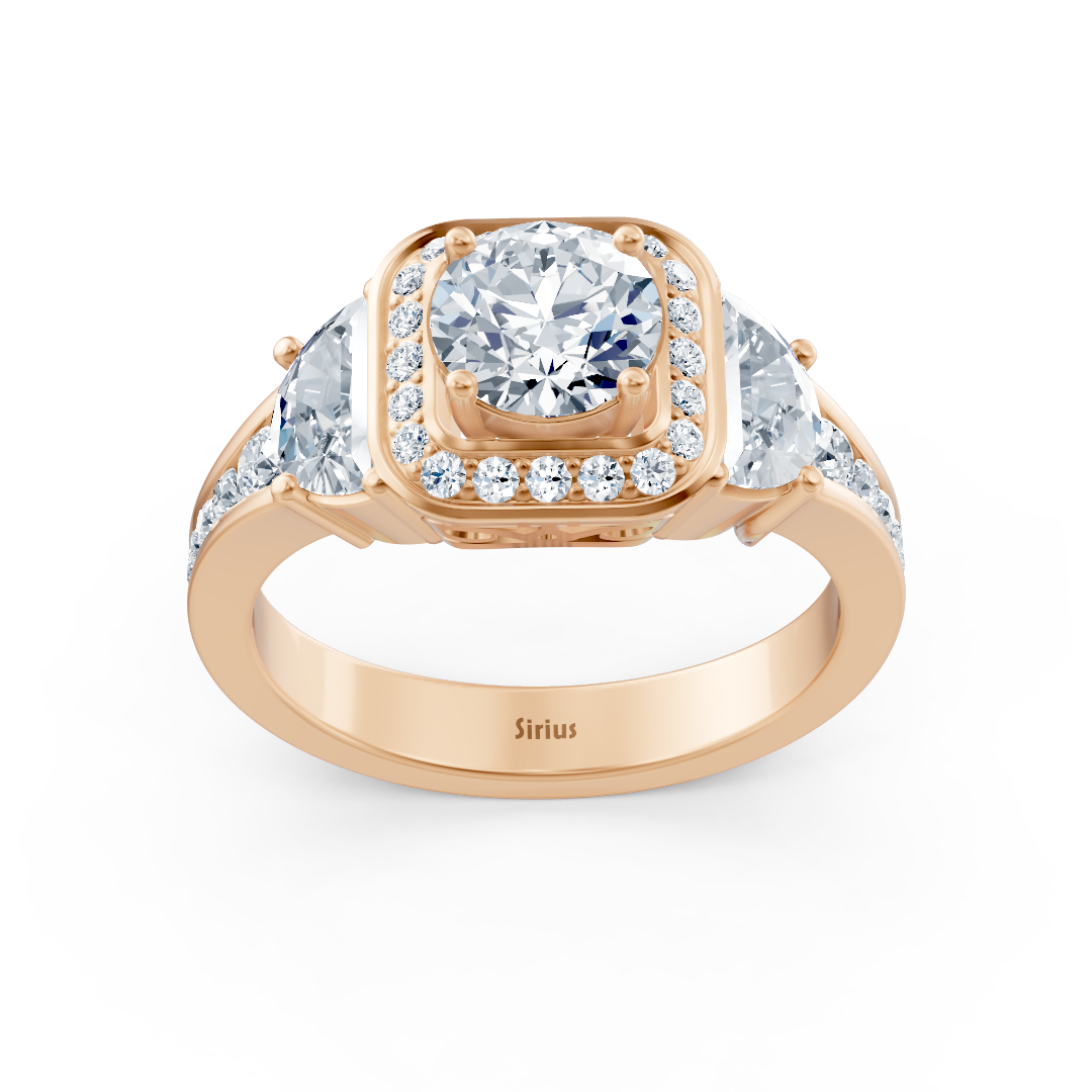 Élégante bague en or rose avec diamants - Bijoux haut de gamme de Rosy Lab Diamonds
