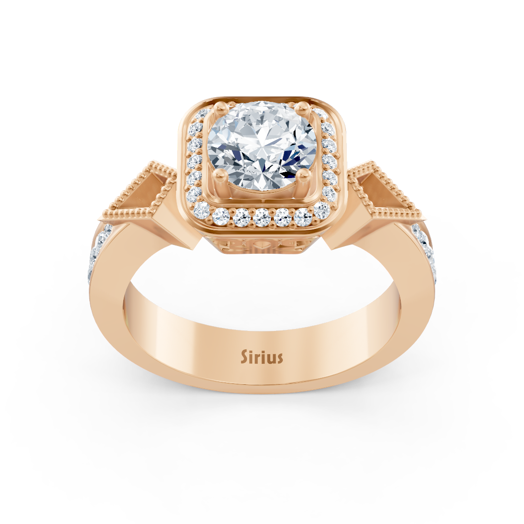 Eleganter Roségoldring mit Diamant und geometrischem Akzent - hochwertiger Schmuck von Rosy Lab Diamonds