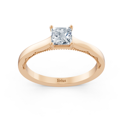 Bague solitaire diamant or rose