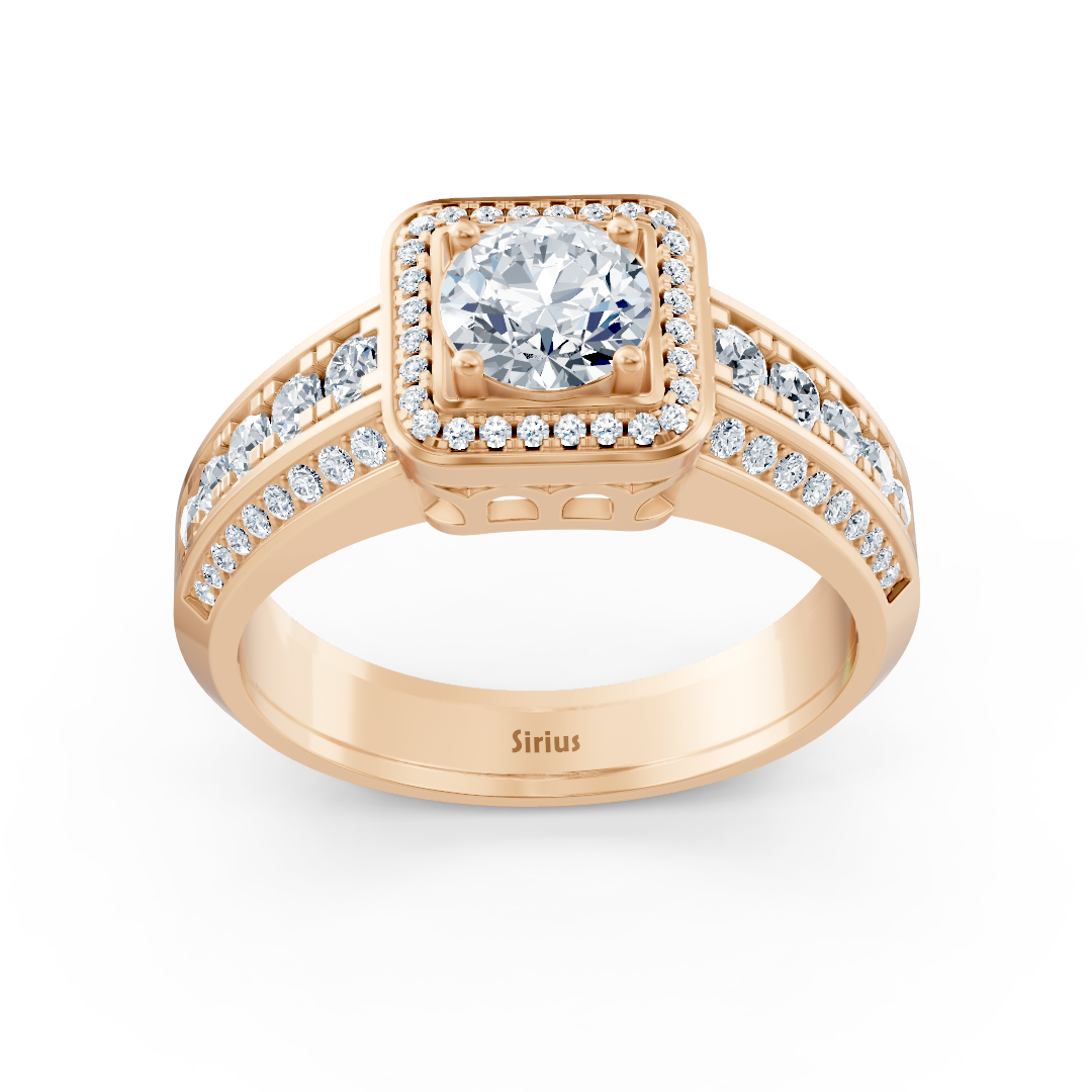 Bague en or rose avec diamants de laboratoire Taille Brillant Rond – des Bijoux haut de gamme de Rosy Lab Diamonds