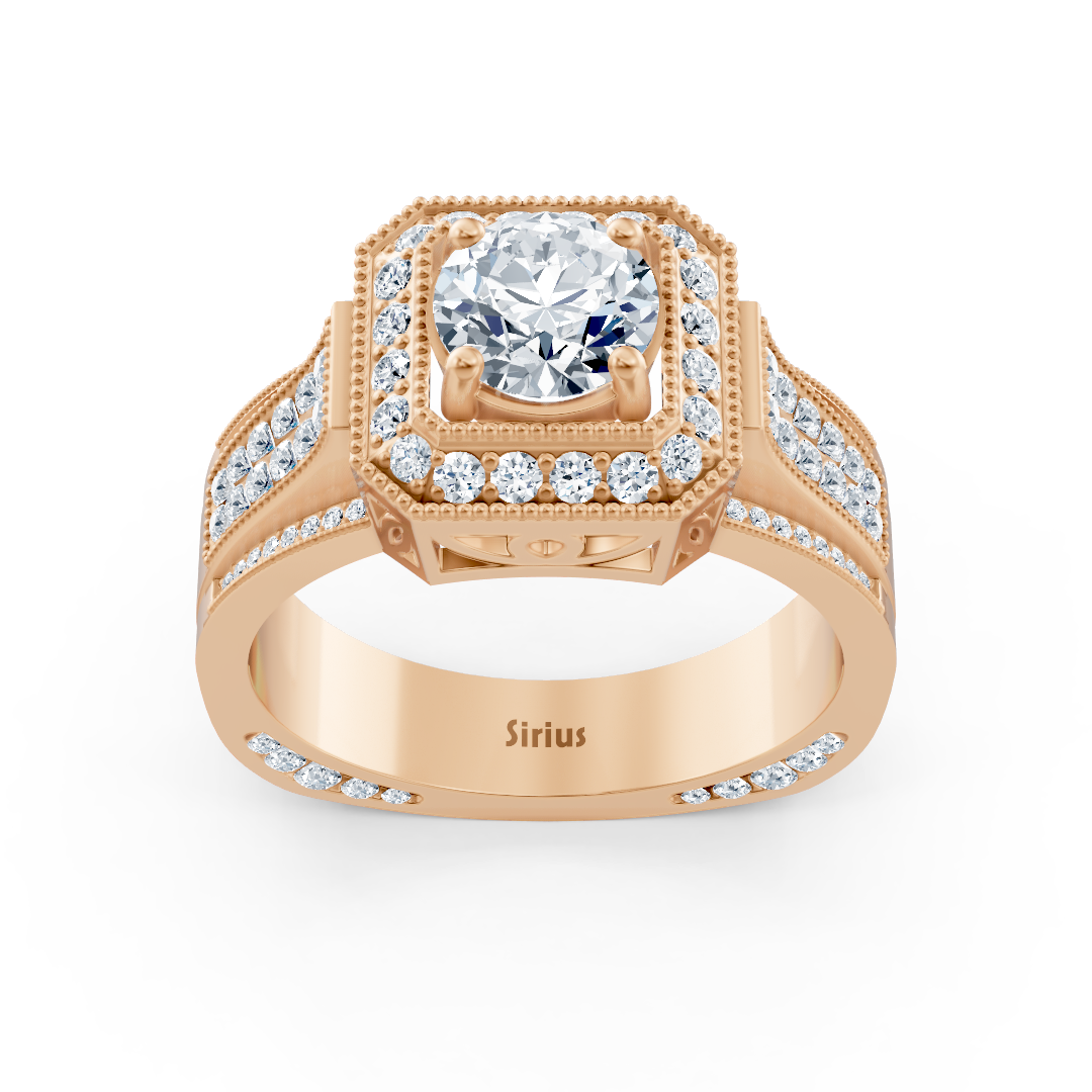 Prächtiger Herrenring mit labordiamanten in Roségold