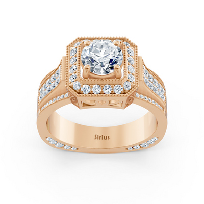 Prächtiger Herrenring mit labordiamanten in Roségold