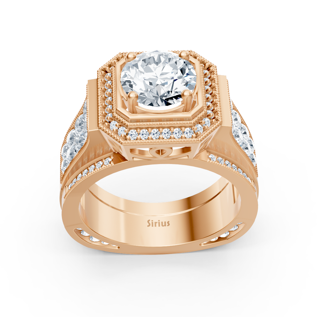 Rose Altın lab-grown elmaslı gösterişli erkek yüzüğü - Rosy Lab Diamonds’ın yüksek kaliteli Mücevher ürünü