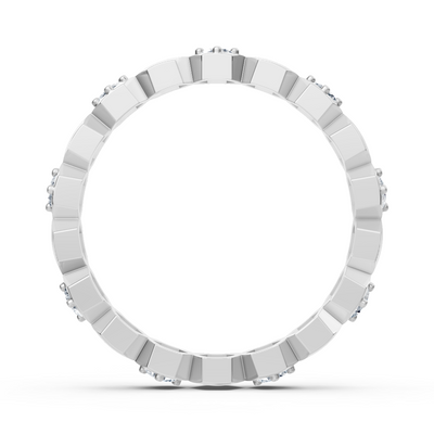 Birgie Bague Diamant Or Blanc 14K – Design Hexagone