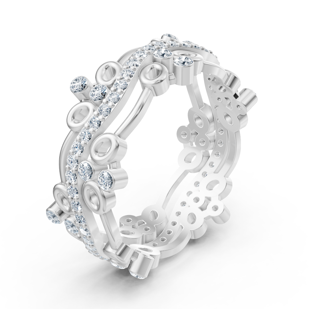 Weißgoldring mit floralen Elementen und laborgezüchteten Diamanten - hochwertiger Schmuck von Rosy Lab Diamonds