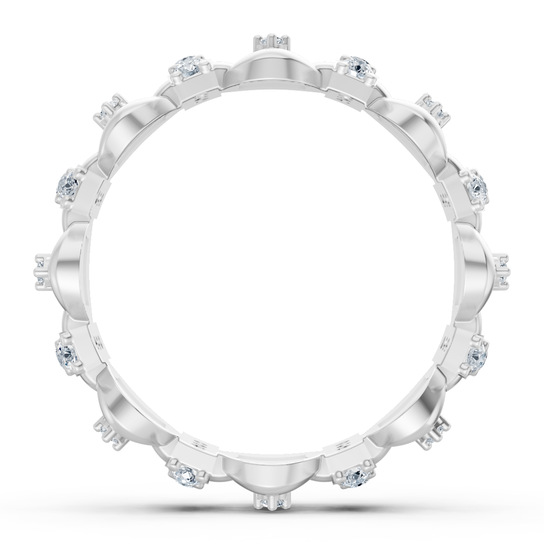 Ring mit Diamant & Labordiamanten in 14K Weißgold | Rosy – hochwertiger Schmuck von Rosy Lab Diamonds