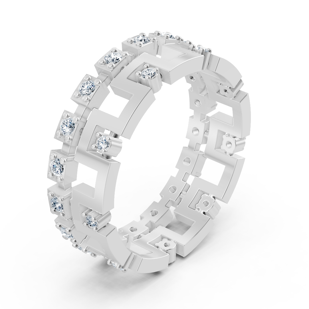 خاتم ألماس هندسي من ذهب أبيض - 0,324 قيراط - مجوهرات فاخرة من Rosy Lab Diamonds