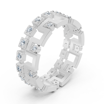 Bague diamant géométrique en or blanc – 0,324 carat