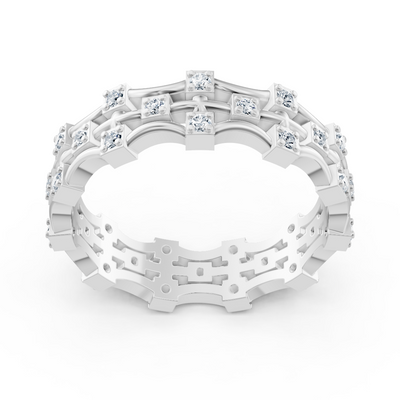 Architektonischer Diamant-Ring in Weißgold – 0,374 Karat