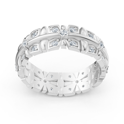 Floraler Diamant-Ring in Weißgold – 0,378 Karat