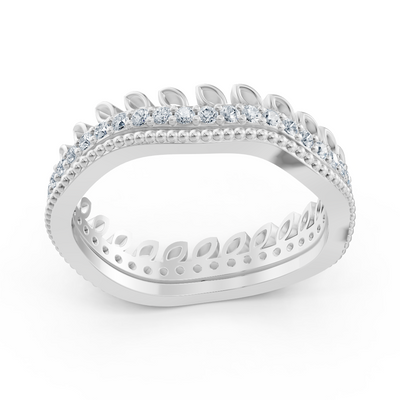 Bague diamant en forme de feuille en or blanc – 0,44 carat