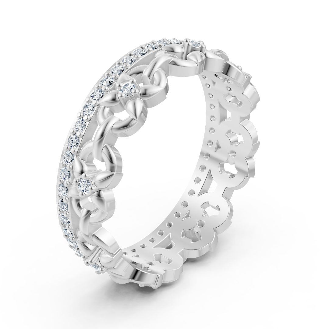 Geflochtener Diamant-Ring in Weißgold - 0,508 Karat - hochwertiger Schmuck von Rosy Lab Diamonds