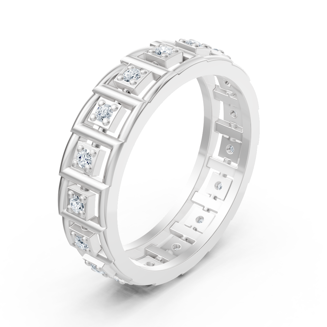 Weißgold-Ring mit 17 Labordiamanten – 0,238 Karat Eleganz