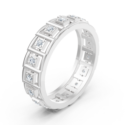 Weißgold-Ring mit 17 Labordiamanten – 0,238 Karat Eleganz