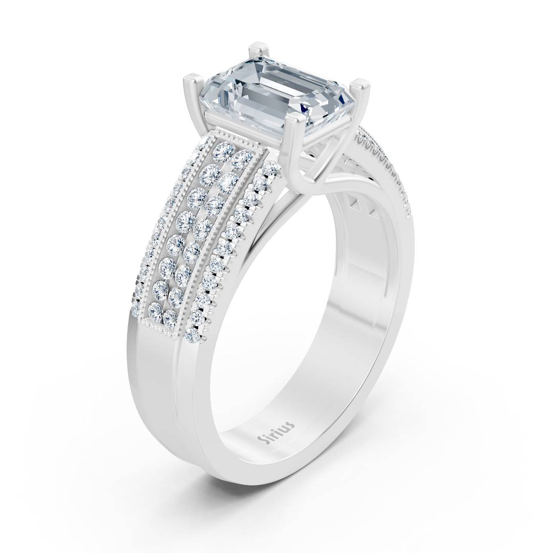 Weißtopas-Ring mit Labordiamanten in 14K Weißgold | Rosy – hochwertiger Schmuck von Rosy Lab Diamonds