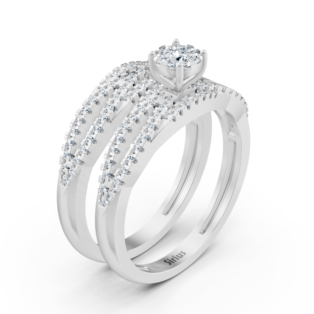 Strahlender Mehrfach-Diamantring - Weißgold - hochwertiger Schmuck von Rosy Lab Diamonds