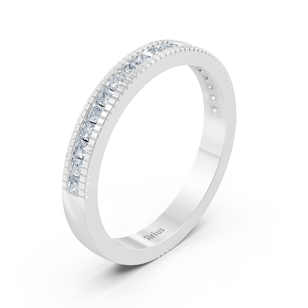 Schlichter Weißgoldring mit quadratischen labordiamanten - hochwertiger Schmuck von Rosy Lab Diamonds