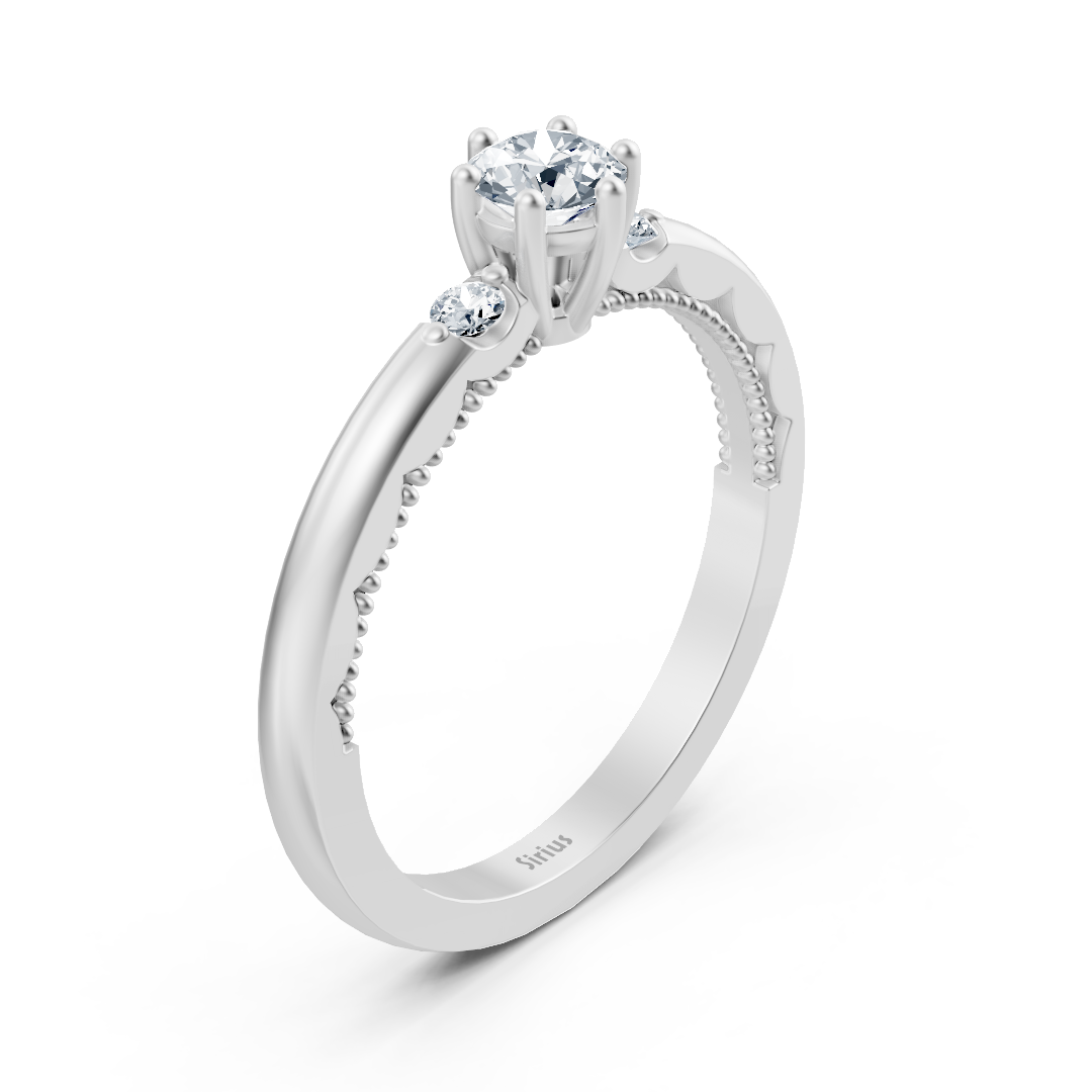 Ring mit Diamant & Labordiamanten in 14K Weißgold | Rosy – hochwertiger Schmuck von Rosy Lab Diamonds