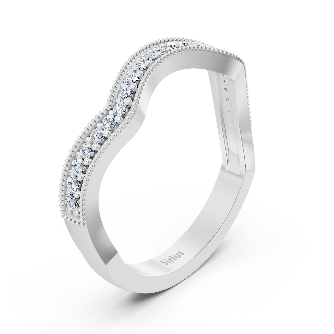 Weißgoldring mit pavégefassten labordiamanten im Wellenstil - hochwertiger Schmuck von Rosy Lab Diamonds