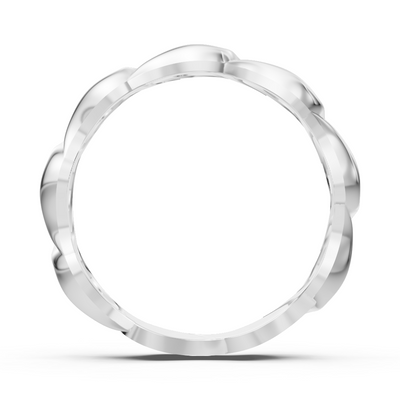 14K white gold ring with 21 lab diamonds in prong setting
