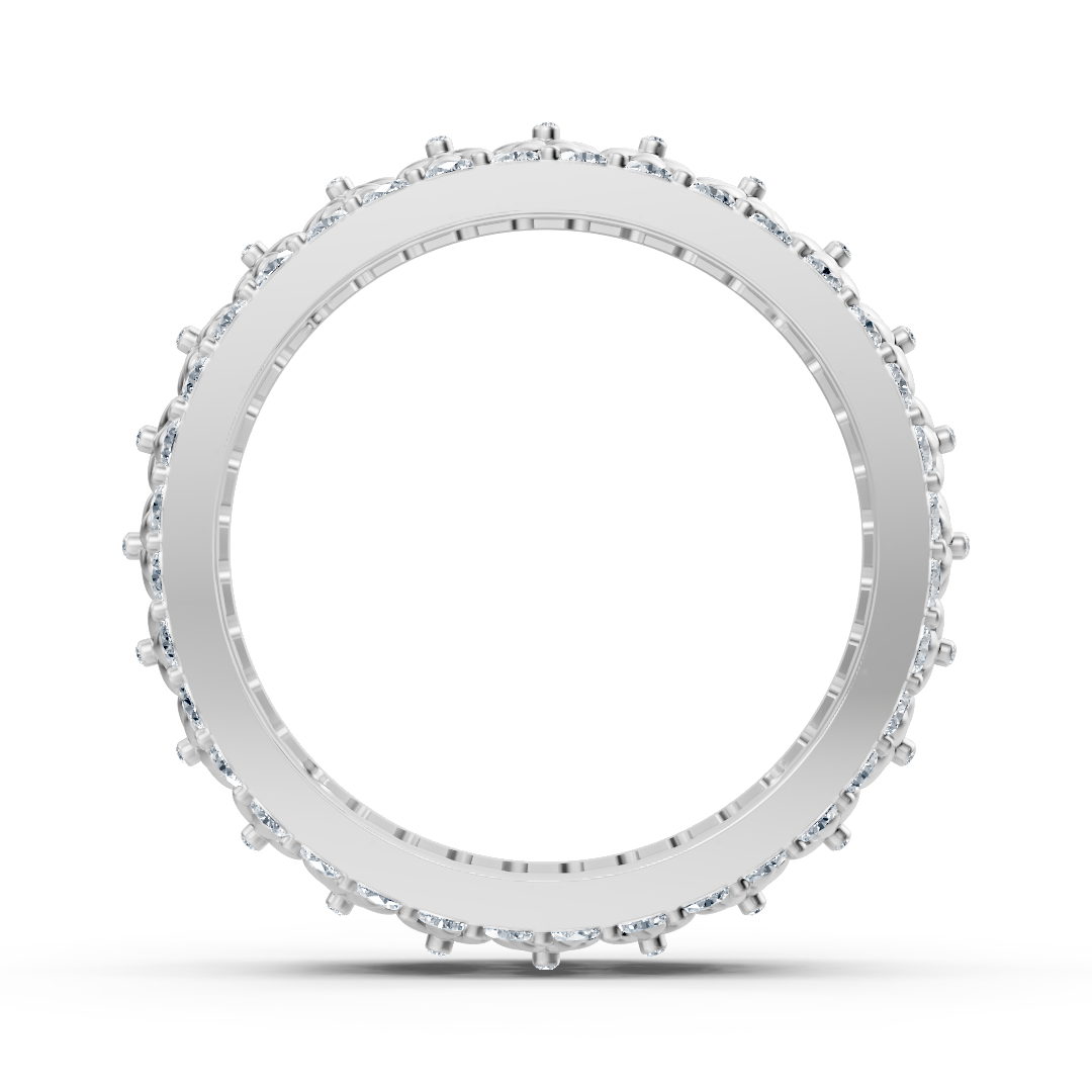 Bague en or blanc à structure florale avec 72 diamants de laboratoire – Bijoux haut de gamme de Rosy Lab Diamonds