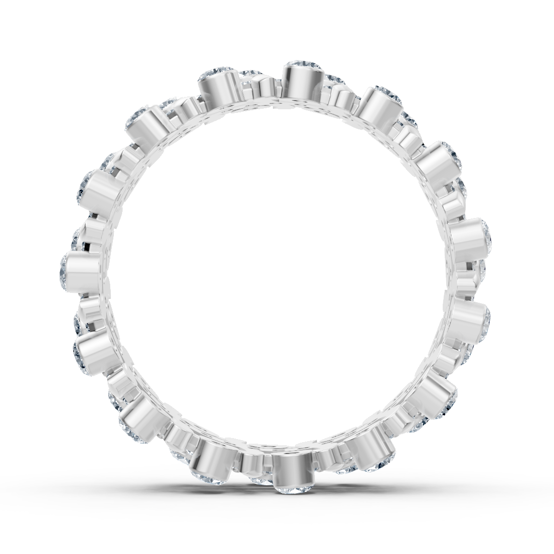 Noble diamond rank ring - 14K white gold, approx. 0.74 carat