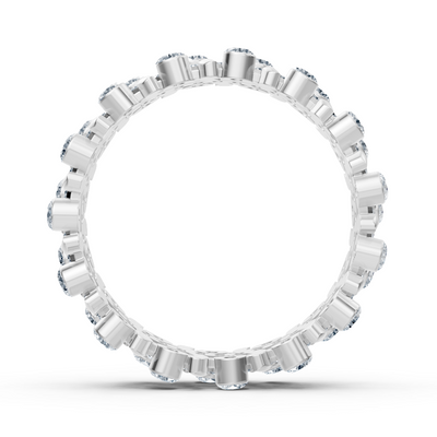 Noble diamond rank ring - 14K white gold, approx. 0.74 carat