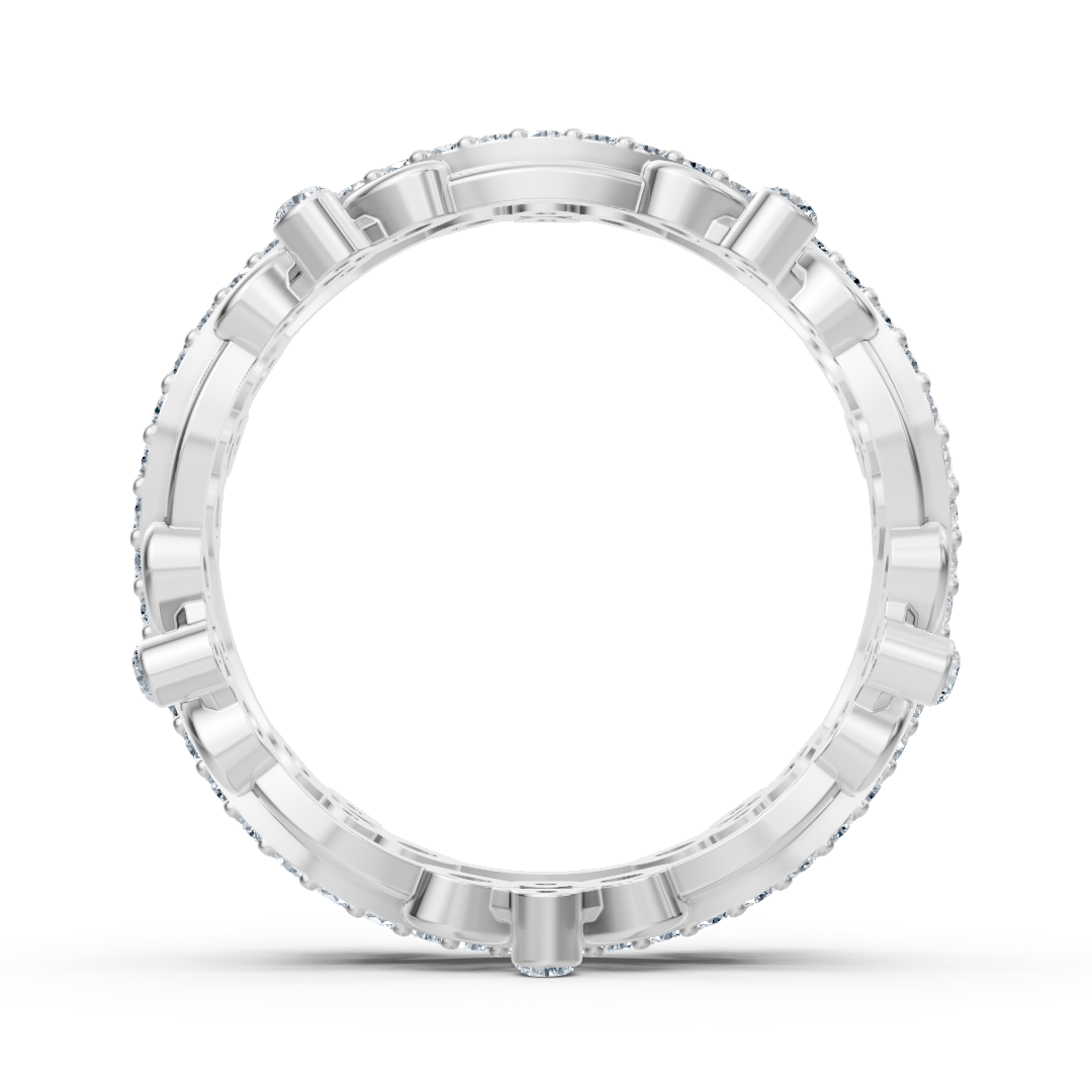 Weißgoldring mit floralen Elementen und laborgezüchteten Diamanten - hochwertiger Schmuck von Rosy Lab Diamonds