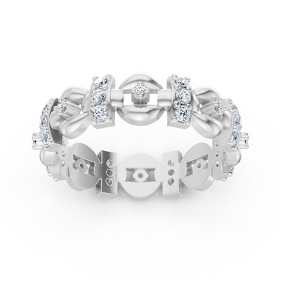 Fascinating mix of shapes diamond ring - 14K white gold, approx. 0.40 carats