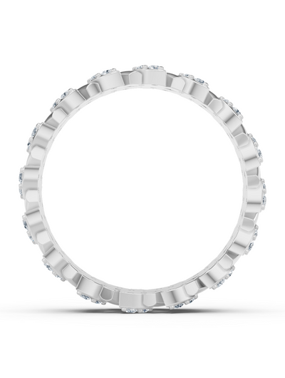 Bague diamant en forme de feuille en or blanc 585 avec 64 diamants de laboratoire – 0,384 ct