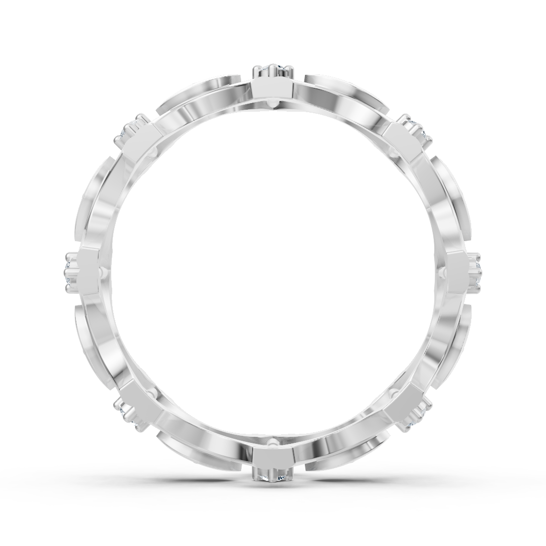 Open Diamond ring in White Gold with floral elements - 0.272 carats - high-quality Jewelry by Rosy Lab Diamonds