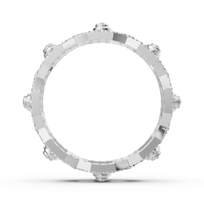 Bague diamant étincelante en or blanc avec triple sertissage – 0,83 carat