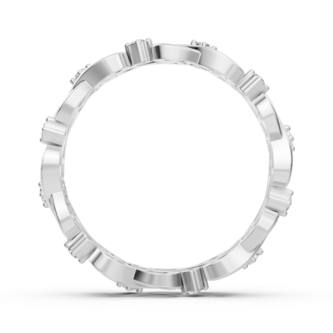 Weißgold-Ring mit Unendlichkeitssymbolen und 12 Labordiamanten - 14K - hochwertiger Schmuck von Rosy Lab Diamonds