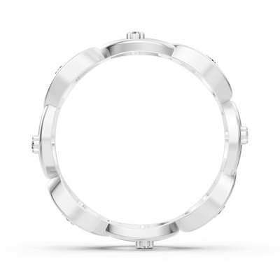Bague moderne en or blanc 14K avec 8 diamants de laboratoire